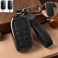 Zinc Alloy Leather Car Key Case Cover Keychain Key Holder For Toyota Highlander Corolla Cross RAV4 F
