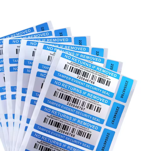 New100% total transfer tamper obvious waterproof label security guarantee invalid sticker Blue doubl