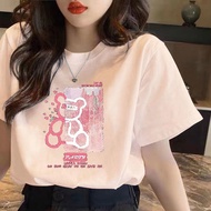 Chubby Meiyi Top Short-Sleeved T-Shirt Printed Basic Style Medium Large Size M-4XL Student Round Nec