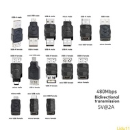Lidu11 USB2 0 Adapter Micro Mini Male Female Converter Connector USB Changer Adapter