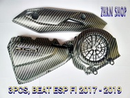 PAKET 3 PCS TUTUP FILTER + TUTUP KIPAS + TAMENG KNALPOT HONDA BEAT ESP / FI / 2016 - 2019 COVER BEAT KARBON