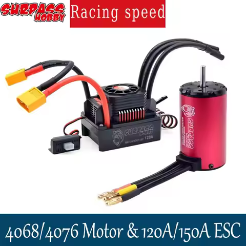 SURPASS HOBBY KK Waterproof Combo 4068 4076 Brushless Motor with 120A 150A ESC for 1/8 RC Drift Raci