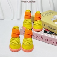 FREEWOODIEGI Pet Shoes, Breathable Mesh Adjustable Small Dog Shoes,  Anti-Slip Comfortable Summer Li