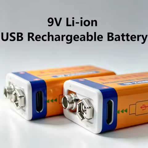 9V Li-ion Rechargeable Battery 23600mWh USB Type-C Charging 9Volt Batteries for Microphone Guitar EQ