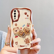 For Samsung Galaxy A50 A 50 SM-A505F Case Soft Silicone Casing Back Cover 3D stereoscopic Cheese Bear Cute Rabbit Phone Case