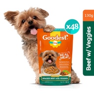Goodest Dog Braised Beef with Veggies Pack of 48 Wet Dog Food Pouch (130g)