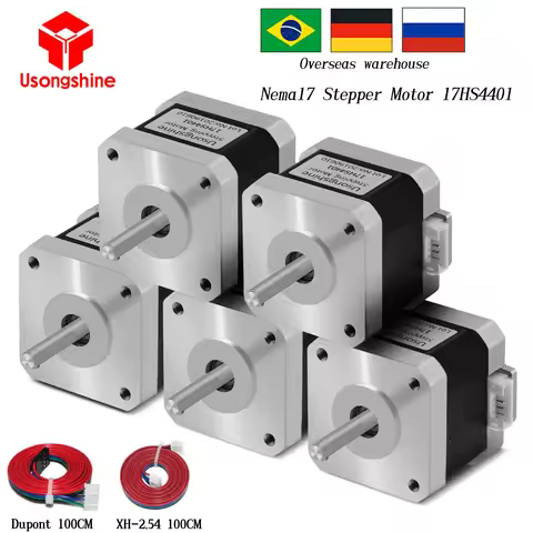 5Pcs Usongshine Nema17 Stepper Motor 17HS4401 1.5A 42N.cm 42BYGH 4 Lead For 3D Printer CNC Milling M