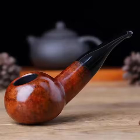 Briar Pipe, Handmade tomato pipe wood Pipe, Italian Wood Pipe (320 KS) 9mm Pipe Channel Filter with 