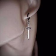 European and American Fashion Retro Silver Sword Earrings Spicy Girl New Unique Gothic Style Ins Boy