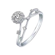 Moissanite Look Sparkling Starry Zircon Ring for Women Fashion High Quality Shiny Diamond Alternativ