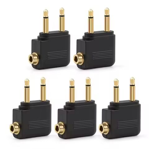 3.5mm Plug Adaptor Jack Audio Headphone Converter Adapter Headset Male Female Connector For Airline 