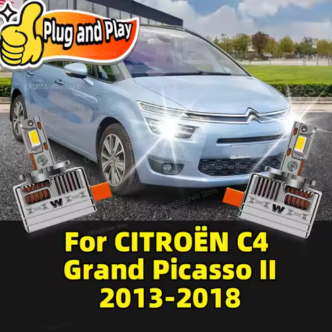 2PCS 50000LM Headlight LED Canbus Lamps 6000K Replace HID Bulb For CITROEN C4 Grand Picasso II 2013 