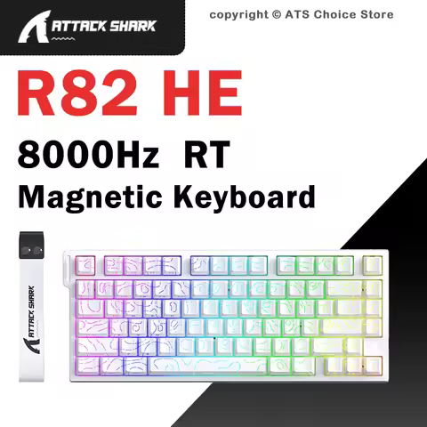 ATTACK SHARK R82 HE 8000Hz Magnetic Switch Keyboard 75% 0.005mm Rapid Trigger Low Latency RGB Hall E
