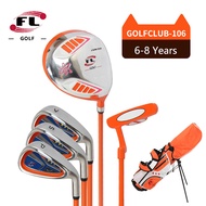 FL GOLF Kids Golf Club Set 5-Piece Suitable for Boys and Girls Ages 3-12 Includes Driver Iron Putt