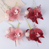 Mori Series Simulation Phalaenopsis Corsage Wedding Groom Bride Lapel Wedding Bridesmaid Wrist Flowe
