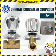 K-100m KK Chrome Concealed Stopcock/KK 1/2" Bathroom Shower Stop Cock Thread End/Shower Stopcock/Sho