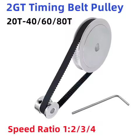 GT2 Timing Belt Pulley 20teeth 2GT 40T 60T 80 Teeth Bore 5/8mm Reduction1:2:3:4 Belt Width 6mm Synch