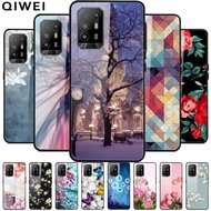 Tempered Glass Case For OPPO Reno 5Z 5G Case Flowers Painted Hard PC