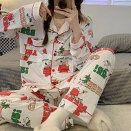 Pajamas for Women Short-sleeved Cartoon Pajamas Girly Style Trousers High-end Home Wear Set