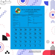 Promise koperasi Isi 100 Lembar / Kartu Angsuran koperasi / Cetak Kartu Angsuran Kredit / Buku Promi
