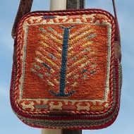 民族風側背包 手工真皮側背包 kilim斜背包-土耳其地毯編織皮革包