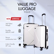 Yolo Value Pro Style Travel Luggage Unbreakable Polypropylene TSA Luggage (20) 20 inch luggage 20 in