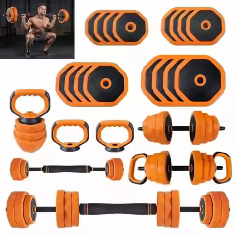 Adjustable Dumbbells 44 lbs Free Wght Set with Connector 4 in 1 Dumbbells Set Used as Barbell Kettle
