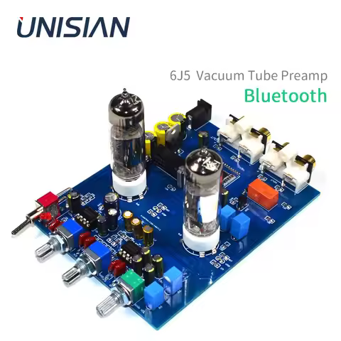 UNISIAN Vacuum tube PreAmplifier Board 6J5 bile buffer Preamp with Bluetooth 4.2