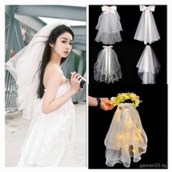 White Bridal Veil Wedding Bride To Be Crown Bridal Short Veil Fiancé Wedding Veil Short Veil Embroid