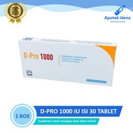 D-PRO 1000 IU BOX CONTENTS 30 tablet, Vitamin D Health Supplement 1000 IU
