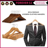 (FOREVER $2) 2 Pcs Wooden Hanger Cloth Hangers Minimalistic