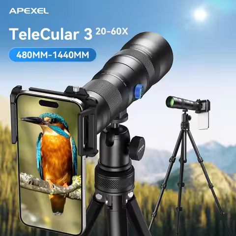 APEXEL Universal Phone Telephoto Lens 20x-60x Zoom Telescope w/Metal Tripod for iPhone Android Campi
