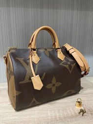 LV M44602 speedy 30 giant 大花Logo 限量波士頓肩背斜背包