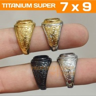 SUPER CARVED TITANIUM RING RING 7x9