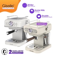 20 Bar Giselle 1.0L Espresso Automatic Retro Series Coffee Machine, Coffee Maker with Milk Frothing 