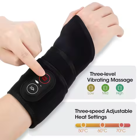 Electric Red Light Wrap Hand Wrist 660nm 850nm Heated Vibration Massager Cordless 3 Heat Knee Belt H