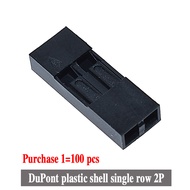 100/500pcs 2P Dupont Head 2.54mm Dupont Plastic Shell Pin Head Connector Jumper Wire Cable Housing P