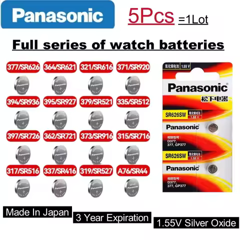 5Pcs Original Panasonic SR626SW SR920SW SR936SW SR927SW S916SW 371 394 395 373 397 362 Battery AG6 L