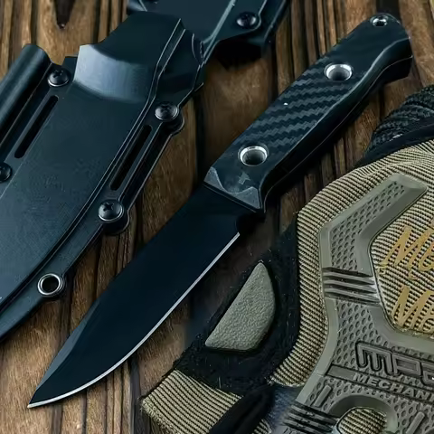 163BK High-hardness Straight Knife Durable D2 Steel Outdoor Camping Hiking EDC Adventure and Surviva