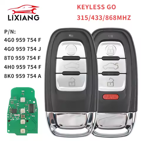 LIXIANG 754J 754D/H/F/C/B 315/433/868Mhz pcf7945AC Chip Smart Remote Car Key Fob For Audi A4 A5 A6L 