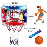 Children's Sports Educational Toys Basketball Basketball Hoop Free Basketball and Pump
