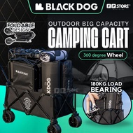 [ COD READY STOCK ] BLACKDOG Premium Wagon Trolley Cart Set Heavy Duty Camping Picnic Black khemah o