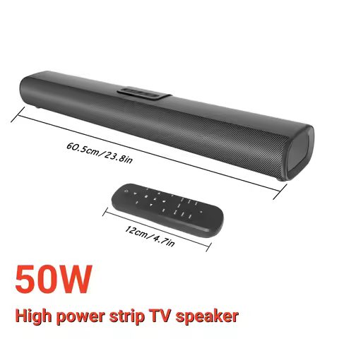50W High-power Strip TV Soundbar 3D Home Theater System Speaker BT5.0 Computer Theater Wired Wireles
