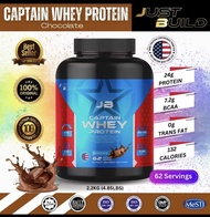 【Official】Just Build Captain Whey Protein 2.2kg Chocolate / Vanilla - 62 servings. 24g protein 7.2g 