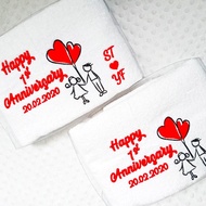 [HAPPY ANNIVERSARY & COUPLE] Tuala Mandi Sulam Eksklusif (Adult Towel Size) *1pcs