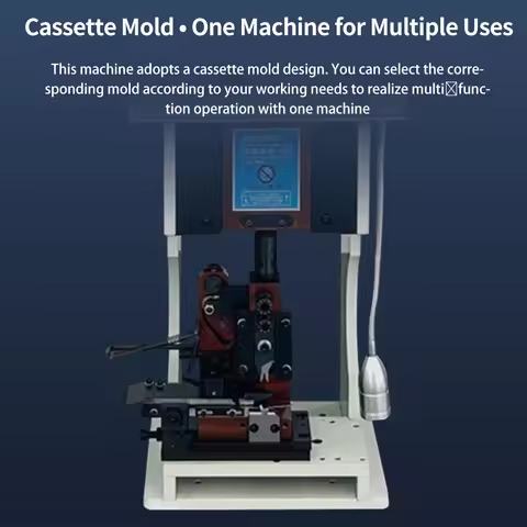 Automatic Mute Terminal Crimping Machine 1.5T-3T Cable Crimper Tool w Single Vertical Horizontal Mol