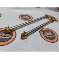Heng axle set front and rear for raider 150 carb and fi