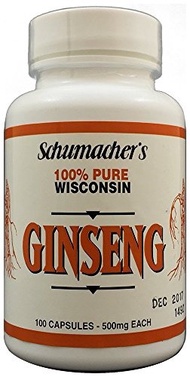 [USA]_Schumacher Ginseng American Ginseng Capsules, 100% Pure Wisconsin Ginseng, 500mg, 100 Capsules