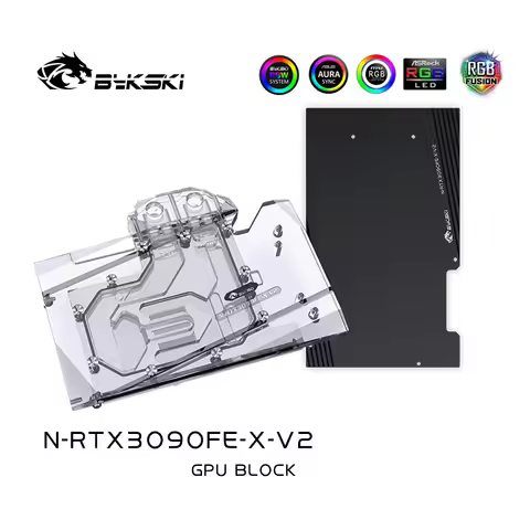 Bykski Water Block Use for NVIDIA RTX3090 Founder Edition GPU Card / Copper Block Fit 3090 FE Video 
