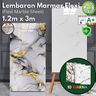 Lembaran Marmar Flexi 120cm x 300cm Flexi Marble Sheet Imitation Ceramic Wall Sticker Marble Wallpap